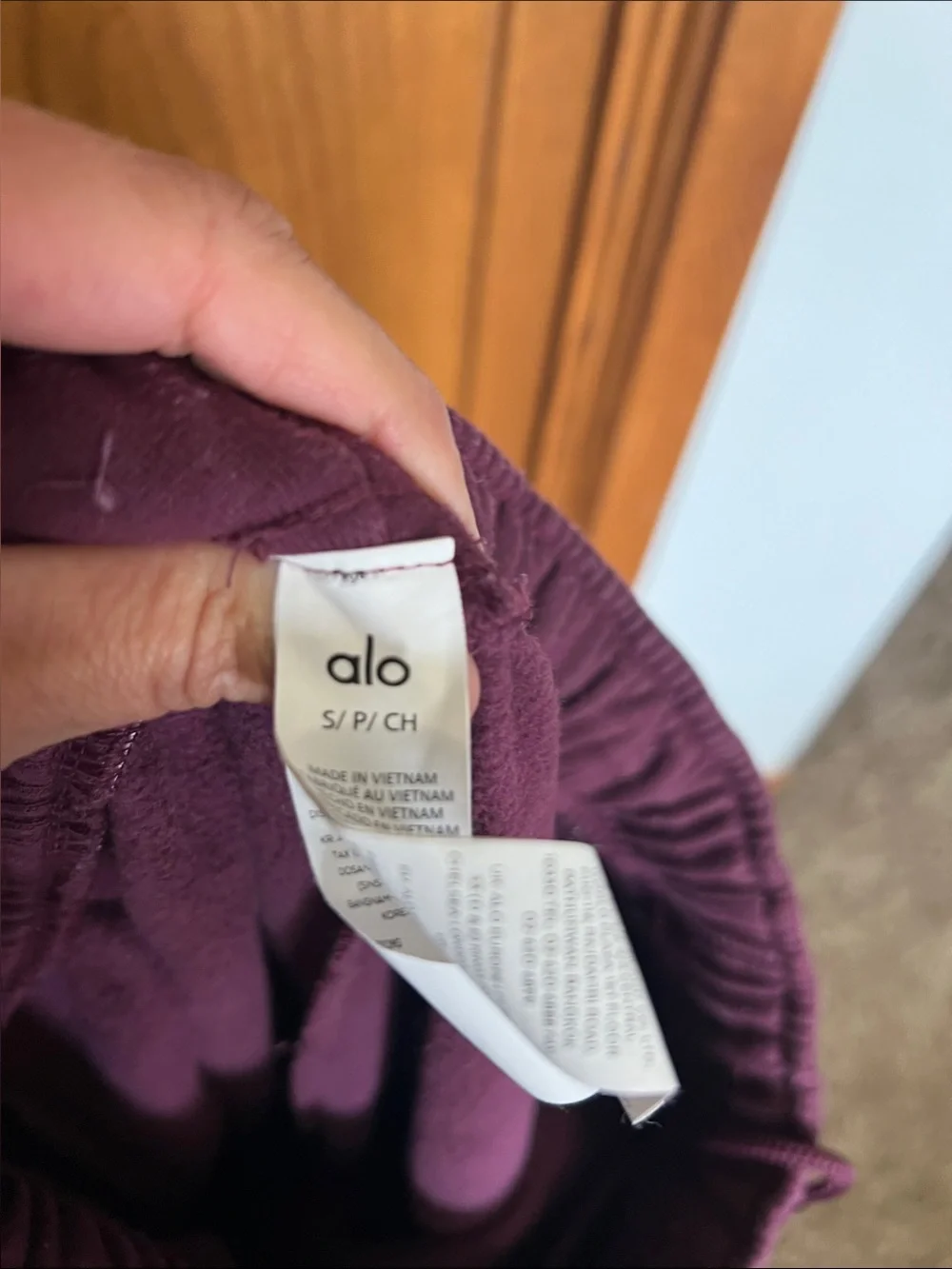 ALO Yoga Burgandy Track Joggers